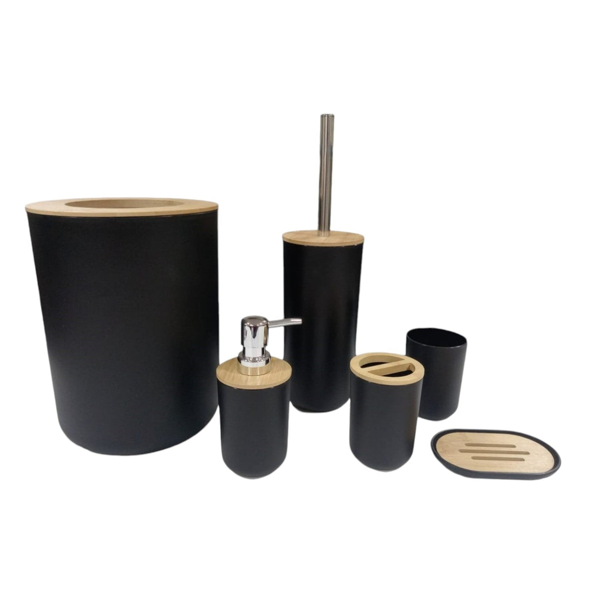 Plastic Bamboo Bathroom Set